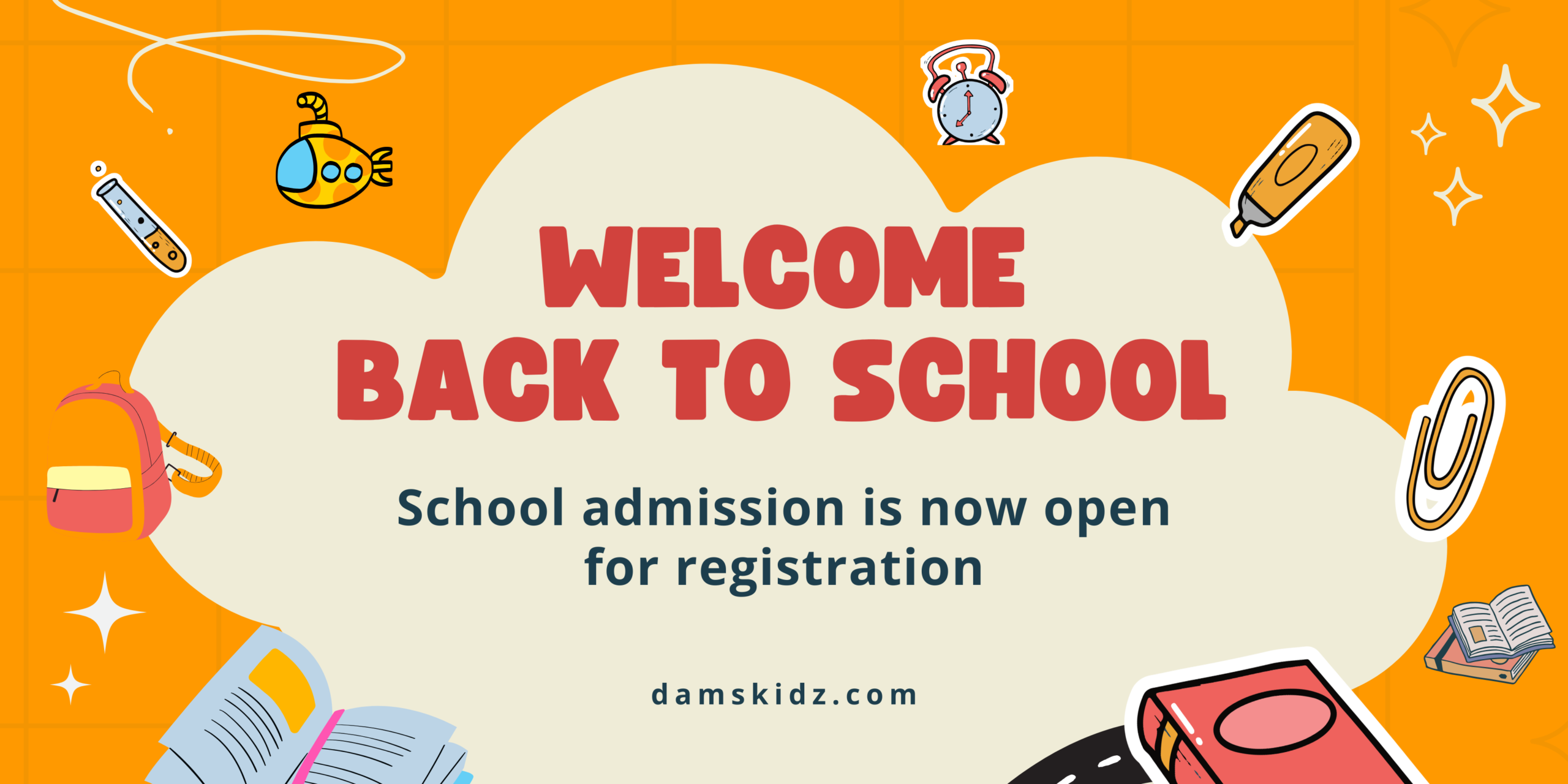 Blue Abstract Back to School Free Banner Landscape